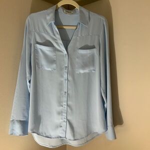 Express Blue M  Portofino Shirt Classic Scandi Girl Office Normcore Essential